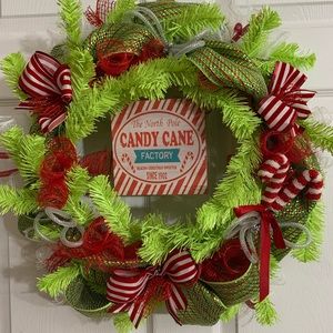 Candy Cane Christmas wreath